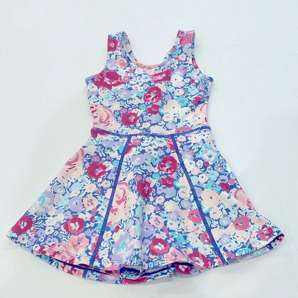 Sweet Honey Tennis Dress pastel carnations floral print little girls 5y